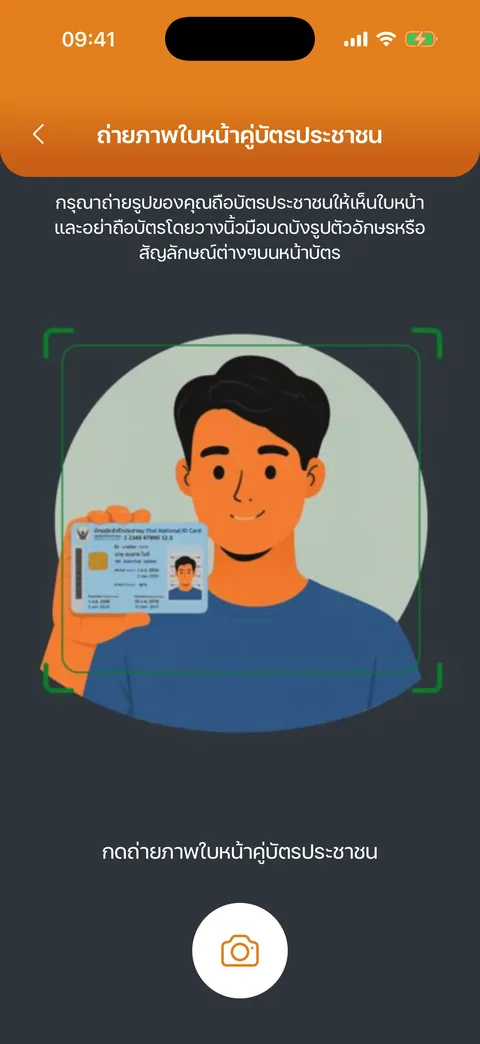 ถ่ายภาพใบหน้าคู่บัตร