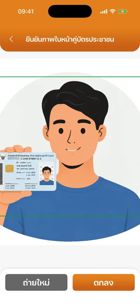 ยืนยันภาพใบหน้าคู่บัตร
