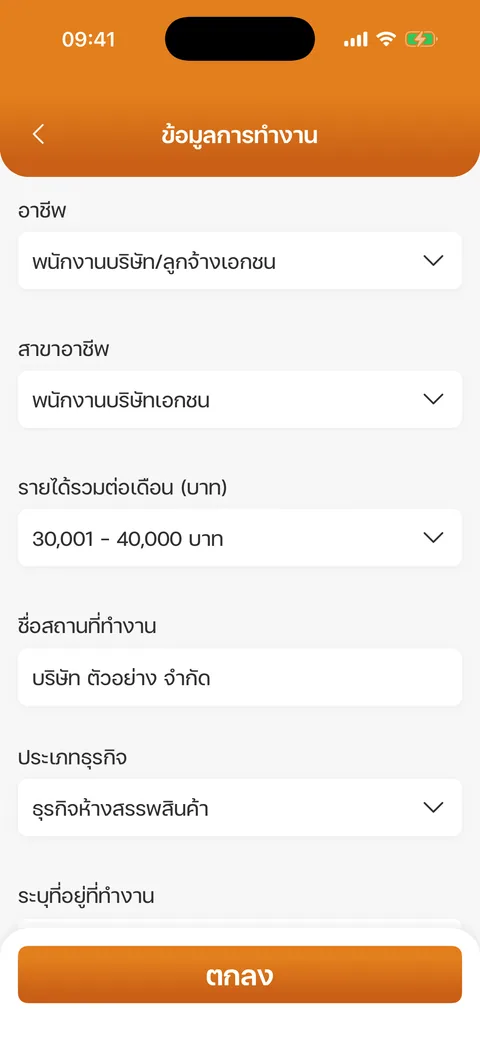 ข้อมูลการทำงาน