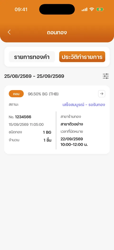 ประวัติการถอนทอง