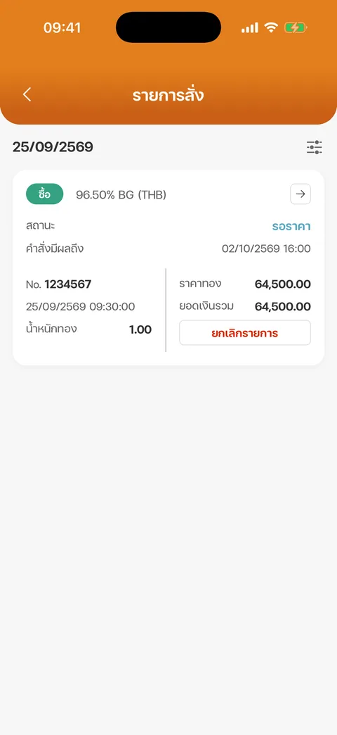รายการสั่งของวันนี้
