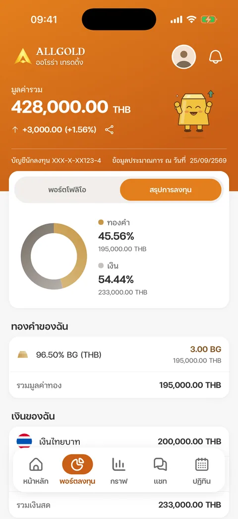 แท็บสรุปการลงทุน