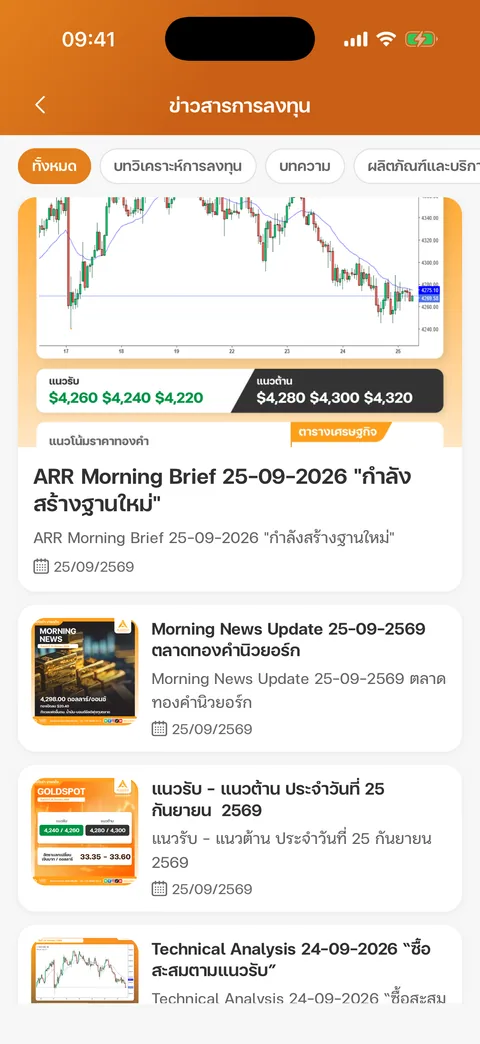 หน้าข่าวสารการลงทุน